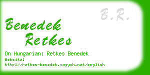 benedek retkes business card